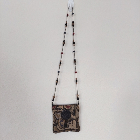 Vintage Handmade Beaded Strap Coin Crossbody Purse - Picture 1 of 5